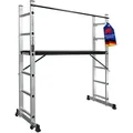 Produktbild: PROREGAL Arbeitsgerüst MULTISTEP, 3-in-1 Aluminiumleiter, 2x6 Sprossen, bis zu 2,7 m Höhe, Traglast 150kg, Arbeitsgerüst, Stehleiter, Anlegeleiter