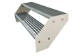 Produktbild: Kaminbau Mierzwa Außentreppe Premium Treppe Weiß Höhe Verstellbar, für Geschosshöhen bis 38 cm, Stufen Gitterroststufen nach DIN 24531, (Höhe 38 cm, Breite wählbar aus 60, 80, 100, 120, 140 cm), Gartentreppe Stahltreppe Wetterfest Rostfrei Feuer-Verzinkt Rutschfest