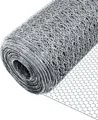 Produktbild: VOUNOT® Drahtzaun Sechskantgeflecht, Maschendrahtzaun, 1x50m, Maschenweite 25mm, Verzinkt Silber
