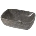Produktbild: Mendler Marmor-Waschbecken HWC-M77, Aufsatzwaschbecken Waschtisch Waschplatz Waschschale Badezimmer, Naturstein 15x51x36cm, grau