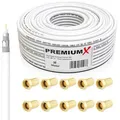 Produktbild: PremiumX 30m SAT Koaxial Kabel 135dB 4-fach SAT Antennenkabel Koaxialkabel Koaxkabel Satellitenkabel 4K 1080p FULL HD HDTV DVB-S/S2 DVB-C DVB-T BK