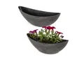 Produktbild: matches21 HOME & HOBBY Blumentopf Große Pflanzschalen oval, schwarz 39 cm für außen (2 St), Wetterfeste Outdoor Blumen-Schalen als Grab-Schmuck