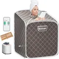 Produktbild: COSTWAY 2L Mini Dampfsauna, Heimsauna Wärmekabine mit Zerstäubungsfunktion & Timer & 9 Temperaturstufen, Sitzsauna inkl. Fernbedienung, Stuhl, Sa...