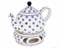 Produktbild: Original Bunzlauer Keramik Teekanne mit Stövchen 1.5 Liter Dekor 225