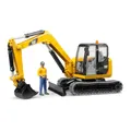 Produktbild: bruder Baufahrzeug Modell Caterpillar Minibagger mit Bauarbeiter Fertigmodell