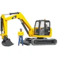 Produktbild: Bruder 02466 Cat Minibagger mit Bauarbeiter