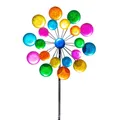 Produktbild: CIM Doppel Windrad Galaxy Rainbow Ø36cm Höhe: 122cm Windspiel Garten Metall