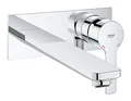 Produktbild: GROHE Lineare, Waschtischarmatur für die Wandmontage, wassersparend (2-Loch Wasserhahn für das Bad, 21cm lang, langlebige Oberfläche, Badarmatur ohne Unterputz Einbauset), chrom, 23444001