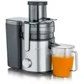 Produktbild: Severin Entsafter, Schwarz, Edelstahl, Metall, Kunststoff, 1.1 L, 24x40x45 cm, abnehmbarer Deckel, Auffangbehälter, BPA-frei, Saftbehälter, rutschfeste Gummifüße, Sicherheitsverschluss, mit praktischem Einfüllschacht, Küchengeräte, Sonstige Küchengeräte