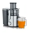 Produktbild: SEVERIN Entsafter, elektrische Saftmaschine mit einfacher Bedienung, XXL-Auffangbehälter für vitaminreiche Obst- und Gemüsesäfte, 1.1L Saftbehälter, Edelstahl-Schwarz, Küchengeräte, 800 W, ES 3570