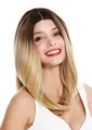 Produktbild: WIG ME UP - VK-20-MF-Y-SC1911 Perücke Damenperücke Monofilament Lace-Front Mittelscheitel glatt Ombre Balayage Braun Blond Kupferblond