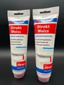 Produktbild: 2x baufan Direkt Weiss Ausbesserungsfarbe 250ml Tube Wandfarbe Dispersions Farbe