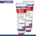 Produktbild: Baufan 2 x 250 ml Direkt Weiss Ausbesserungsfarbe mit Auftragsbürste