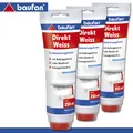 Produktbild: Baufan 3 x 250 ml Direkt Weiss Ausbesserungsfarbe mit Auftragsbürste