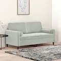 Produktbild: vidaXL 2-Sitzer-Sofa mit Zierkissen Hellgrau 140 cm Samt