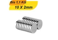 Produktbild: MaajeeKuto Magnet Neodym Magnet 10mm x 2mm Supermagnete hohe Haftkraft Scheibenmagnet (1-St)