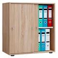 Produktbild: Schiebetürenschrank, aus Holz, abschließbar, 2 OH, B 700 x T 400 x H 740 mm, Sonoma Eiche Dekor 113275