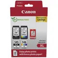 Produktbild: Canon PG-545XL + CL-546XL Druckerpatronen Valuepack - 1 x schwarz / 1 x farbig + 50 Blatt Fotopapier (8286B011)