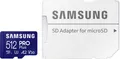 Produktbild: Samsung PRO Plus + microSDXC-Adapter Speicherkarte (512 GB, Class 10, 160 MB/s Lesegeschwindigkeit)