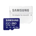 Produktbild: Samsung PRO Plus 512 GB microSDXC-Speicherkarte (180 MB/s, Class U3, V30, A2)