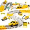 Produktbild: Kizplays 260 Stück Bau-Rennstrecke mit 6 Fahrzeugen und Zubehör für Kinder ab 3