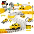 Produktbild: Kizplays 260 Stück Bau-Rennstrecken Spielzeugset mit 6 Fahrzeugen für Kinder