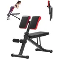 Produktbild: VEVOR multifunktionale Hantelbank für Ganzkörpertraining, Hyperextensionsbank Rückenverlängerung römischer Stuhl 150 kg belastbare verstellbare und faltbare Rückentrainer Heim-Fitnessstudio