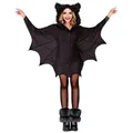 Produktbild: Widmann S.r.l. Hexen-Kostüm Kostüm 'Fledermaus' für Damen, Kleid mit Kapuze S schwarz S