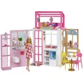 Produktbild: Barbie Haus (klappbar) inkl. Puppe (blond) und Zubehör, Puppenhaus