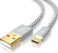 Produktbild: Primewire Premium Micro USB 2,4A Schnellladekabel - Nylonkabel Metallstecker - High Speed Ladekabel / Datenkabel - 2m