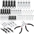 Produktbild: Reißverschluss Reparatur Set 86 Stück Zubehör Zipper Schieber Verlängerung We...