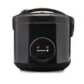 Produktbild: REISHUNGER Reiskocher & Dampfgarer mit Keramikbeschichtung, Schwarz, 1,8L - bis zu 10 Portionen - Schnelle Zubereitung ohne Anbrennen - Mit Warmhaltefunktion inkl. Dämpfeinsatz, Löffel & Messbecher