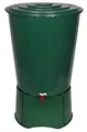 Produktbild: XL Regentonne 310 Liter aus Kunststoff in Grün. Mit sehr robustem Monoblock Stand, Wasserhahn und Deckel mit Sicherheitsverschluss! Top Qualität