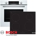 Produktbild: Induktion Herdset Bosch Weiß Autark Backofen 3D Heißluft + Kochfeld Induktion