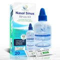 Produktbild: Sinus Rinse Kit, 250 ml Flasche + 20 Salzbeutel, Neti Pot,Nasenspülung,Nasenspülung,Nasendusche für Erwachsene zur Nasenreinigung,mit Meersalz 100% natürlich