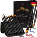 Produktbild: LIEBERGE Premium Pinselset Acrylfarben – 12 Pinsel ohne Haarverlust beim Malen –