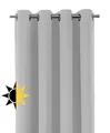 Produktbild: BEAUTEX Verdunkelungsgardine mit Ösen, Blackout Ösenschal Blickdicht abdunkelnd, Größe und Farbe wählbar (Breite: 300 cm, Höhe: 245 cm, Hellgrau)