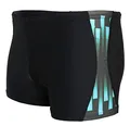 Produktbild: Aquarti Herren Badehose Kurz Sportlich Streifen, Farbe: Schwarz/Blau, Größe: L