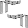 Produktbild: ML-Design 4 Stück Regalhalterung 20x4x14,5 cm Grau aus Metall 8 Zoll L-Form