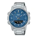 Produktbild: Casio AMW880D-2A1V Herren-Armbanduhr, Edelstahl, blaues Zifferblatt, analog, digital, Dual-Zeitzonen-Uhr, Blau