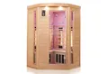 Produktbild: Dewello Infrarotkabine LAKEFIELD 3,2 Personen,4 Vollspektrumstrahler,5 Karbonstrahler, BxTxH: 140 x 140 x 190 cm, (Farblichttherapie, inkl. Ionisator mit Ozondesinfektion und Armoatherapie, Multimedia und zusätzlich USB-Anschluss & Bluetooth möglich) Sauna aus Hemlock-Tannenholz, leichter Aufbau, Stecksystem