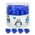 Produktbild: Günthart 150 Stück blau Schokoladen Herzen mit Nougatfüllung | Nougatcreme Pinguine | Schokoladenherzen blau Pinguine | Give away | blaue Herzen aus Schokolade | Pingu (1,2 kg)