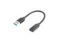 Produktbild: Lanberg USB 3.1-Kabel, USB Typ-C (F) 3.1 - USB-A (M), 0,15 m, schwarz
