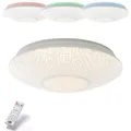 Produktbild: LED Deckenleuchte Lucian Weiß Ø50cm 32W CCT RGB Backlight Lampe Fernbedienung
