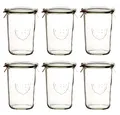 Produktbild: 6x WECK-Sturzglas 850ml (3/4 Liter) mit Gummiring und 2 Klammern