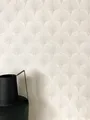 Produktbild: Newroom Vliestapete Elwin Beige Tapete Mustertapete Fächer,Ornamente,Glänzend, Weiß Tapete Modern Fächer - Mustertapete Retro Creme Beige Vintage Glamour Ornamente Glänzend für Schlafzimmer Wohnzimmer Küche, Retro