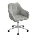 Produktbild: WOLTU Homeoffice Stuhl, Schreibtischstuhl, Drehstuhl, Schminkstuhl, höhenverstellbar, bis 150 kg belastbar, mit Armlehnen Samtsitz, für Schlafzimmer Büro Wohnzimmer, Hellgrau BS145hgr