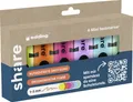 Produktbild: Share Textmarker 4-0021-6-1000 Neongelb, Neonorange, Neonpink, Pastell-Violett, Pastell-Blau, Pastell-Grün 1 mm, 3mm 1St.