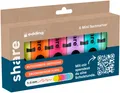 Produktbild: share Mini-Textmarker 6 Stück Strichstärke 1.0 - 3.0mm Schulstart Geschenkidee