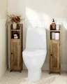 Produktbild: VASAGLE Badezimmerschrank klein, Badschrank schmal, stehend, mit Tür und Regal, kleiner Schrank, Toilettenschrank, verstellbare Ablagen